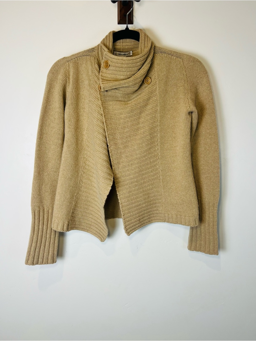 Max MaraTan Ribbed Cardigan S
